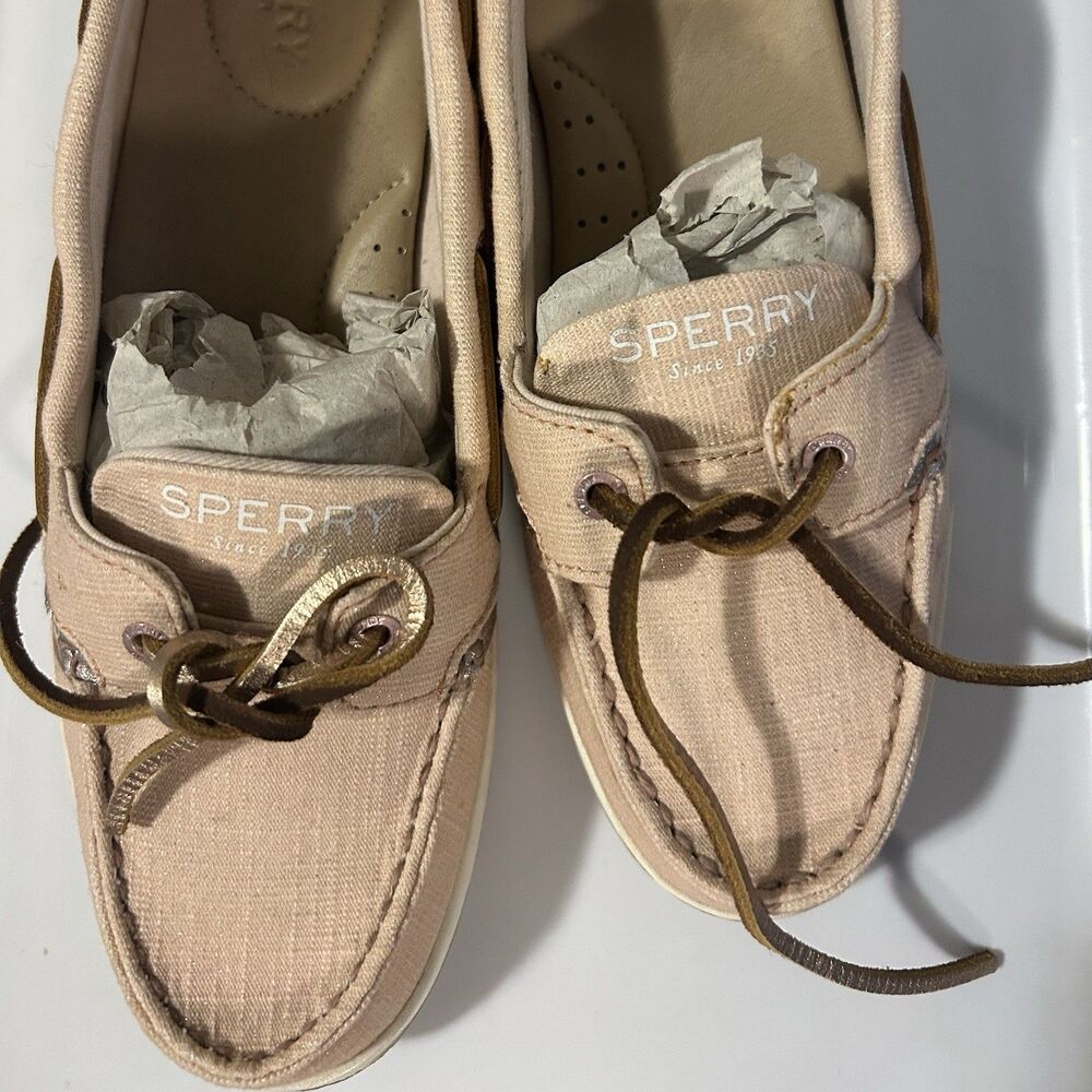 Sperry starfish eye leather canvas boat loafers shoes blush slip on classic 8 - Picture 2 of 9